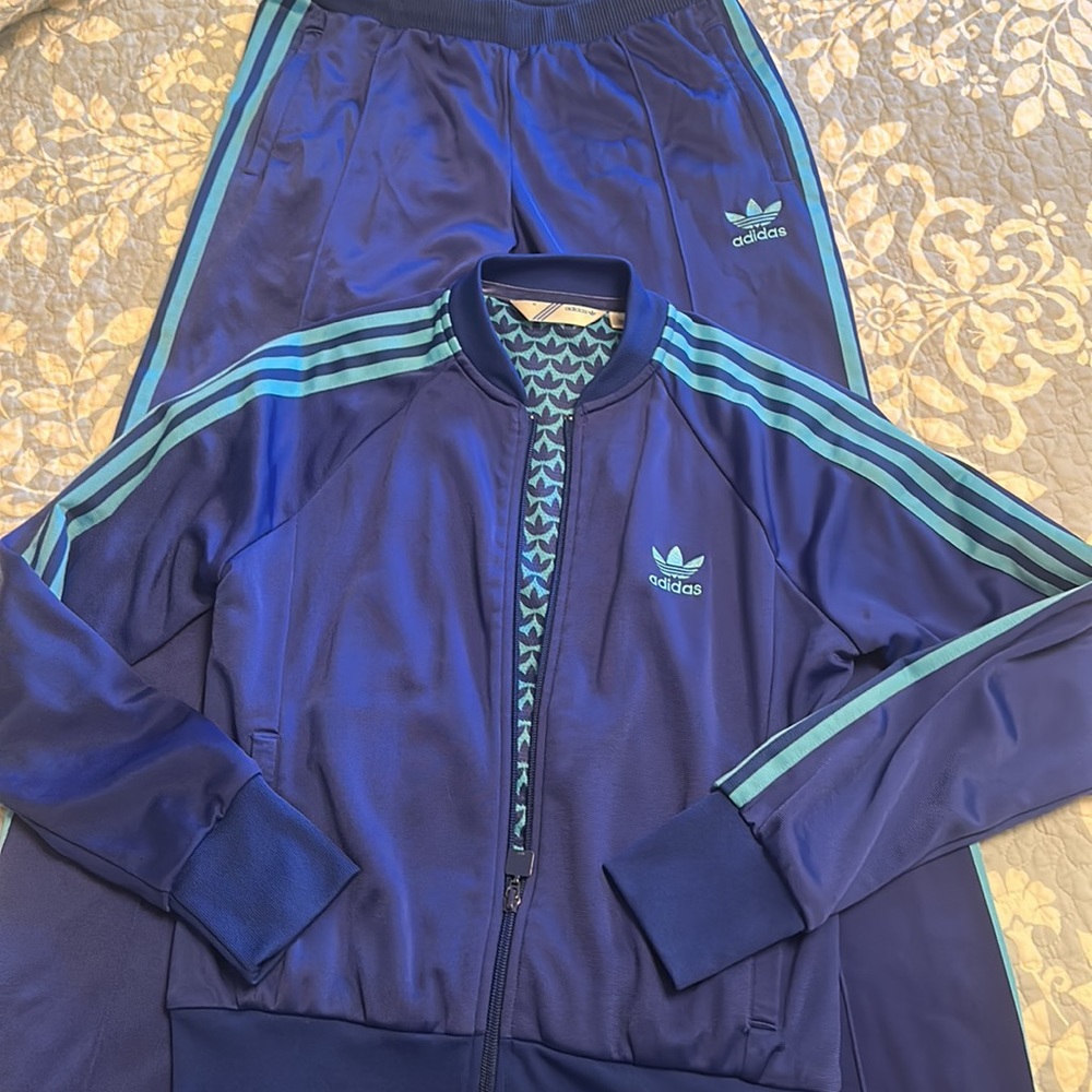 ICONIC Adidas Womens classic Firebird Track suit Jacket pants Trefoil Logo M - Picture 4 of 7